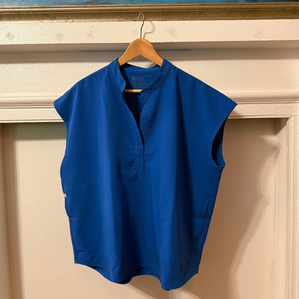 Figs Large Scrub Top-Royal Blue-